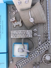 20 pc Unworn Swarovski Touchstone Crystal and Sparkling Vintage Rhinestone Jewelry Collection