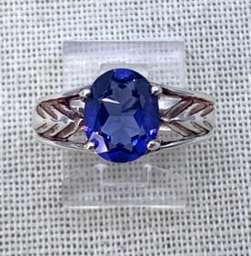 Gorgeous 2.5 Carat Cornflower Blue Tanzanite Solitaire Badavici Sterling Silver Ring