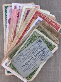 41 pc Antique to Vintage International Currency Paper Money Collection
