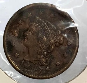 21 pc 18th -19th Century US & Foreign Antique Coin & Early Bank Token Collection