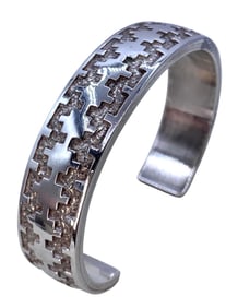 48 Gram JR Signed Southwest Sterling Silver Cuff Bracelet