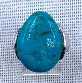 BARSE Sterling Silver & Large Turquoise Gemstone Statement Ring