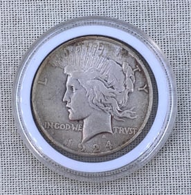 1924 Peace Dollar Antique US Silver 1$ Coin