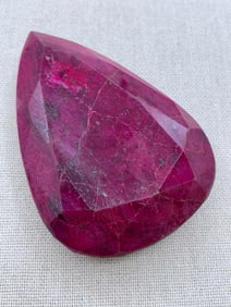 HUGE CARAT 80x54x22mm Pear Cut Unmounted RUBY Palm Size Gemstone