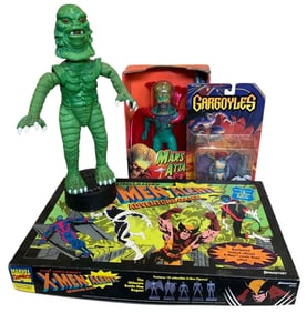 4 pc Mars Attacks! Martian, X-Men, Creature from the Black Lagoon, Gargoyles Toy Lot