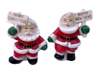 46 Vintage Santa, Reindeer, Mrs. Claus, Mouse, Presents Christmas Holiday Salt & Pepper Shakers