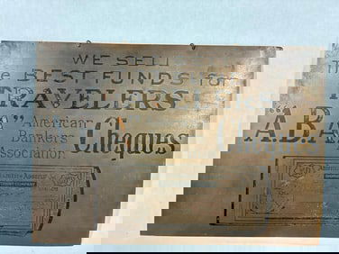 SS Embossed A.B.A. Travelers Cheques Sign