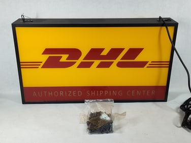 DS Hanging Lighted DHL Store Display Sign by Unique Signs & Displays