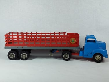 Pressed Steel Marx Lumar Semi Truck and Trailer
