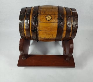 Oak Mini Table Barrel w Stand