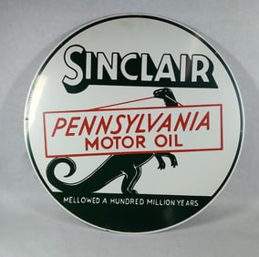 Porcelain Sinclair Pennsylvania Motor Oil Sign