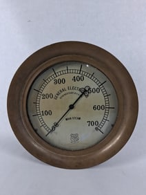 General Electric Brass Main Steam Gauge