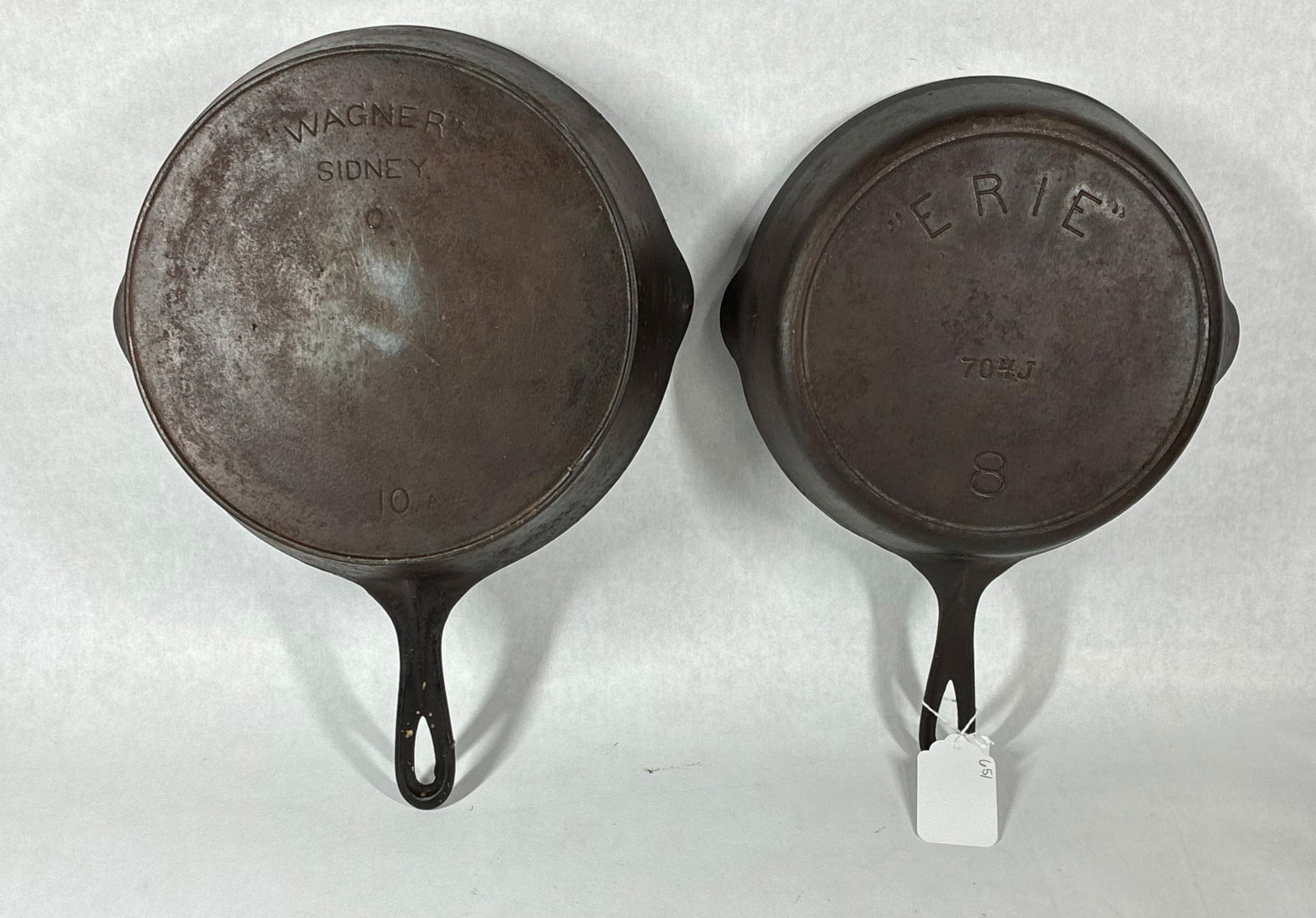 Erie No. 8 and Wagner No 10 Cast Iron Skillets w/ Fire / Heat Rings: Good clean overall condition??