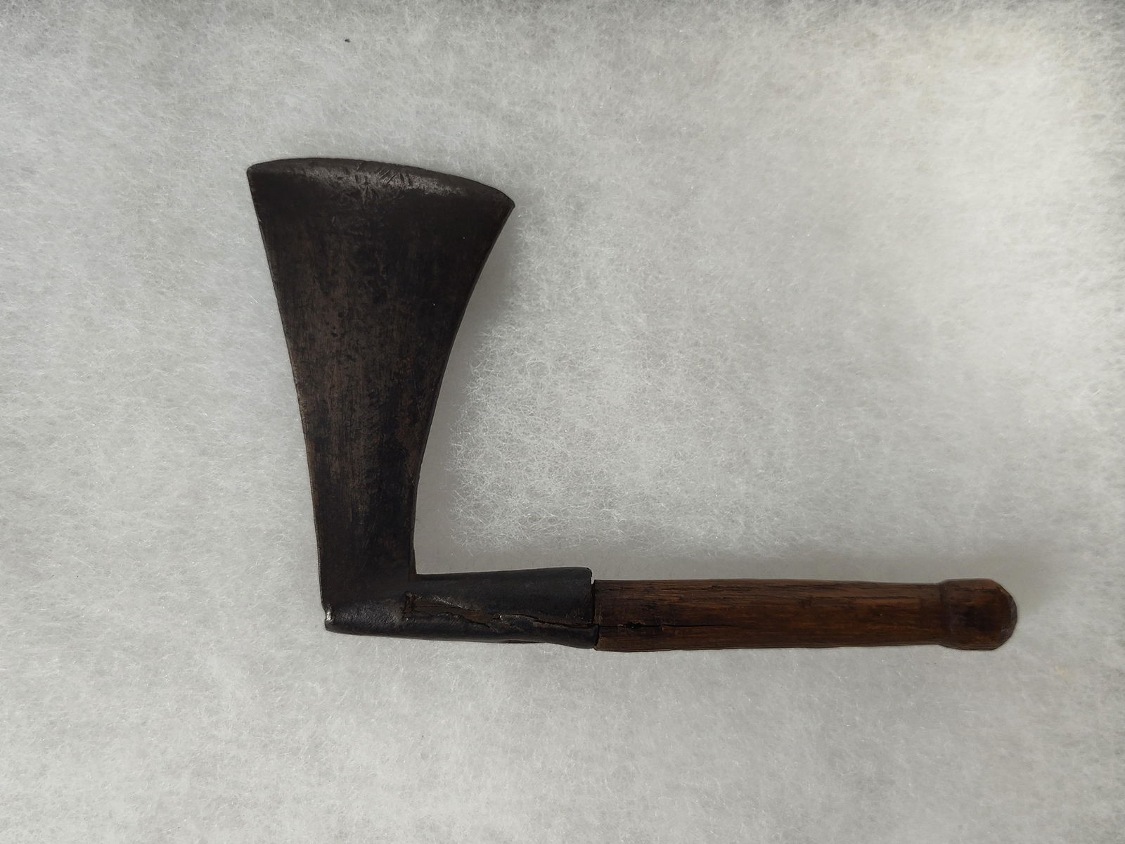 Salesman Sample Beheading Axe: Hand forged steel blade with wooden handle. 4.5x2.5