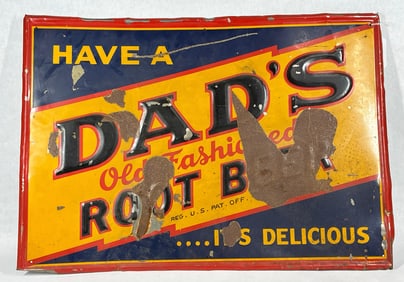 Dads Root Beer Tin Sign