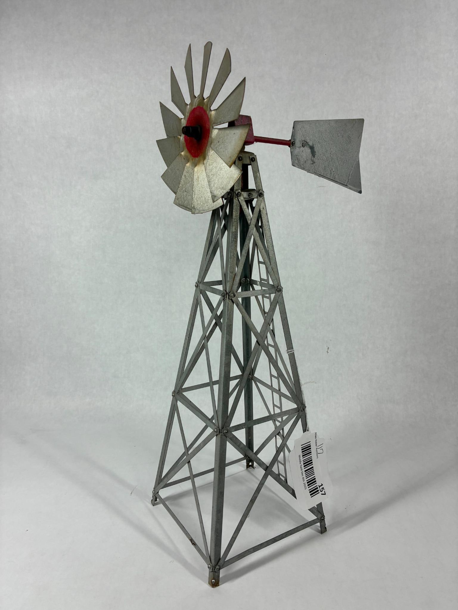 Metal Model Windmill: 17 inches tall