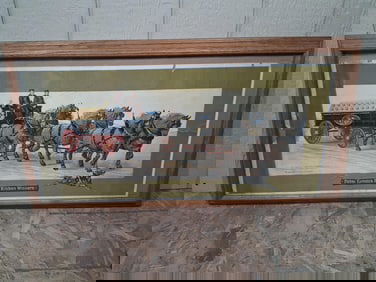 Pabst Famous Blue Ribbon Winners Express Wagon & Team Lithograph