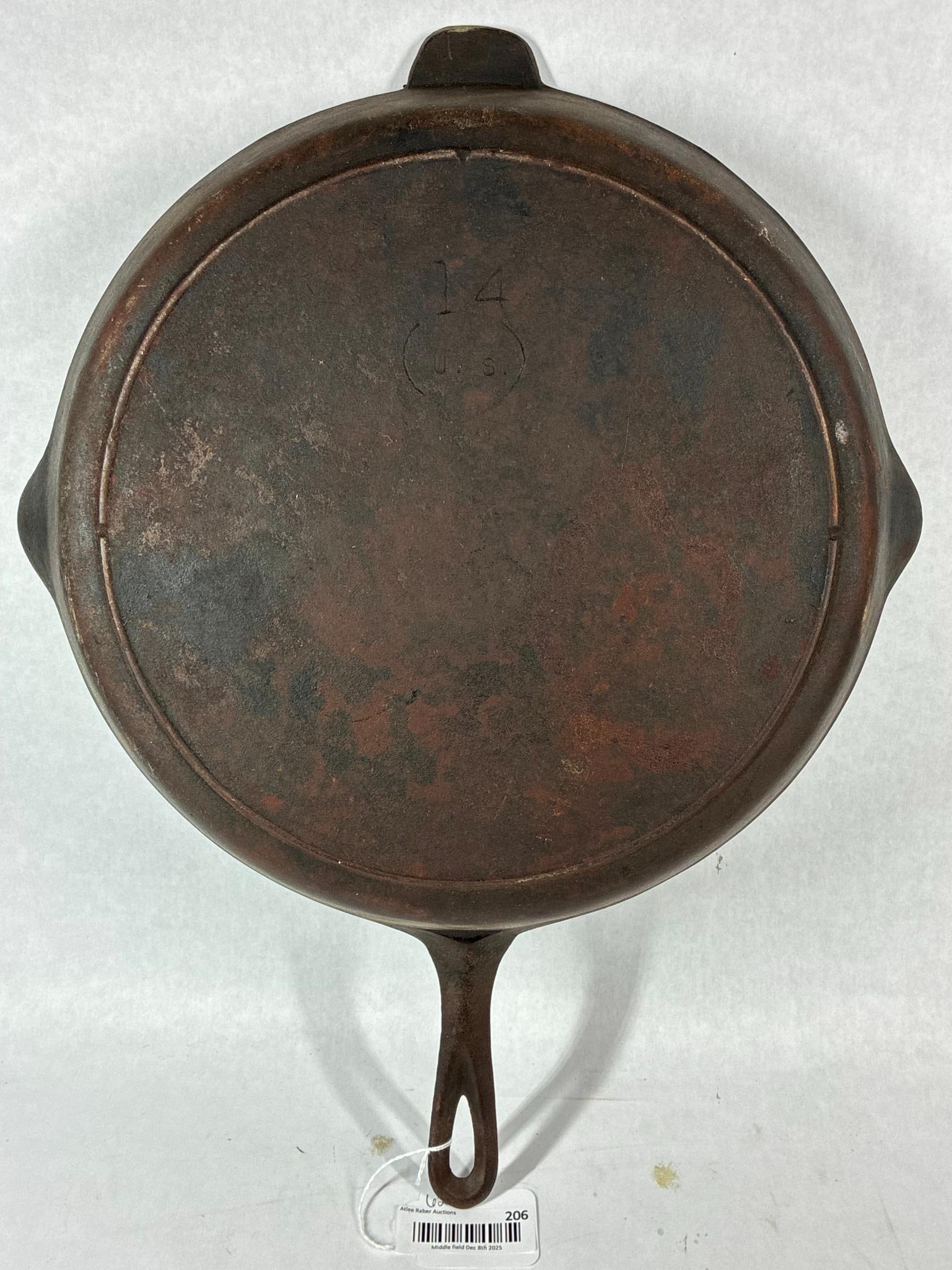 US Cast Iron No. 14 Skillet w/ Fire Ring: Overall good condition 