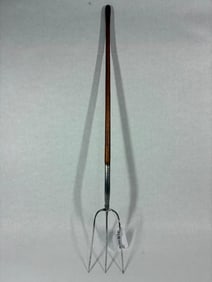Early True Temper 3 Tine Salesman Sample Fork w/ Wood Handle