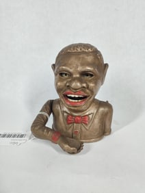 J. & E. Stevens Lightweight Composite Jolly Black Americana Mechanical Caricature Bank