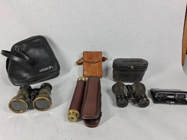 Brass Scope, Opera Glasses, and Binoculars