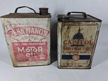 Penn Manor & Capitol Motor Oil Cans