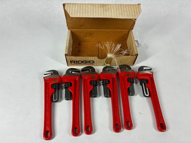 The Ridge Tool Co. NOS 8" Heavy Duty Straight Pipe Wrench Lot of 7