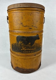 Brookview Farms Homeade Cheese Lidded / Handled Tin
