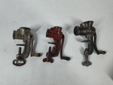 Antique Cast Baby, Tot and Pony Childs Table Clamp Grinders
