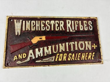 Winchester Rifles Cast Iron Plaque