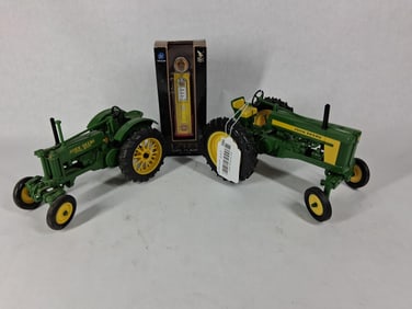 John Deere Tractors & Mini Dixie Gas Pump