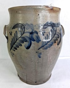 4 Gallon Fern & Floral Decorated Stoneware Crock