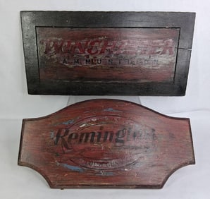 SS Wood Winchester and Remington Decal Signs