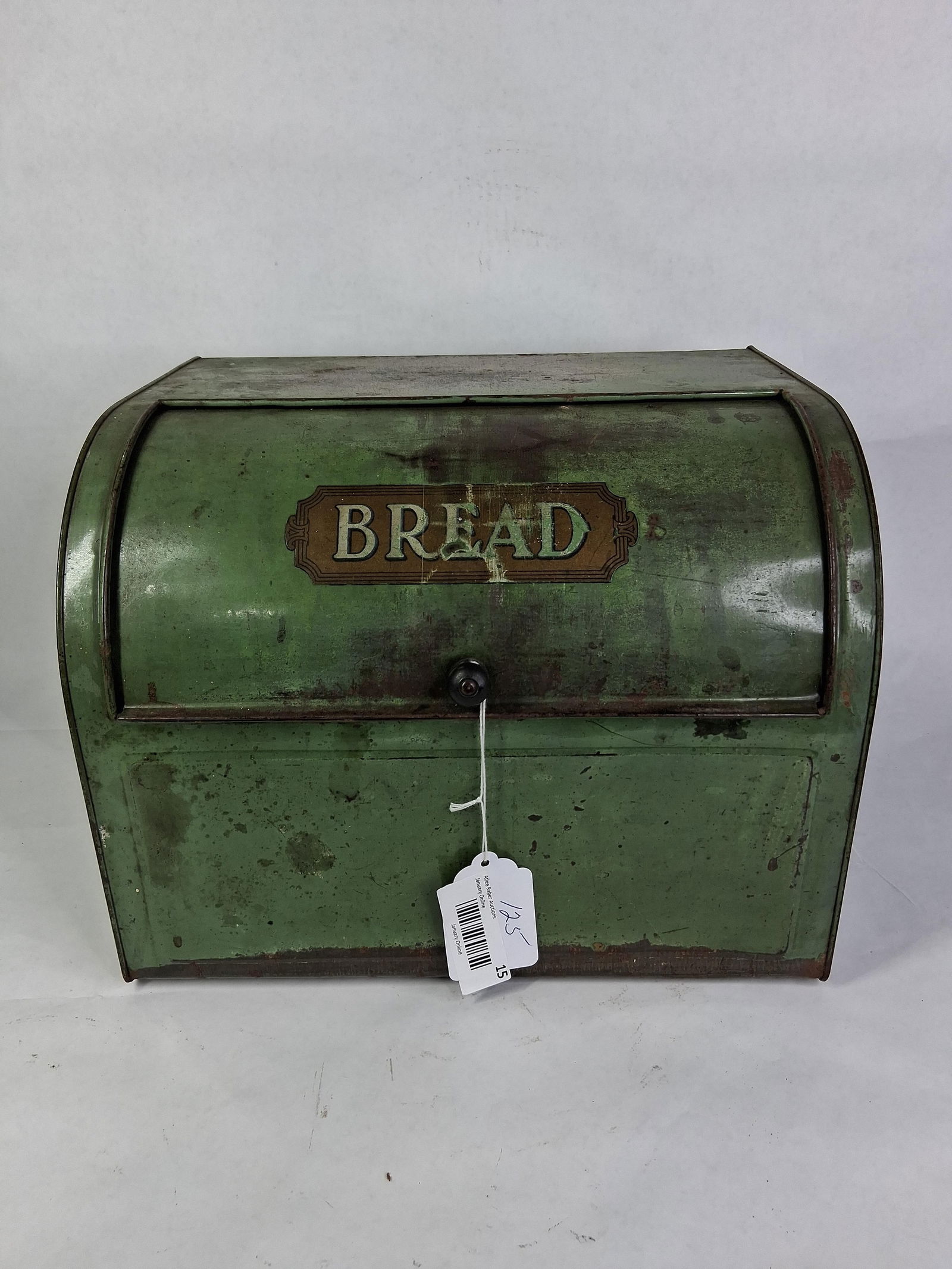 Mid Century Green Tin Slide Top Counter Bread Box (1 of 6)