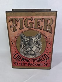 BrightTiger Chewing Tobacco P. Lorillard Co. Lidded Graphical Tin