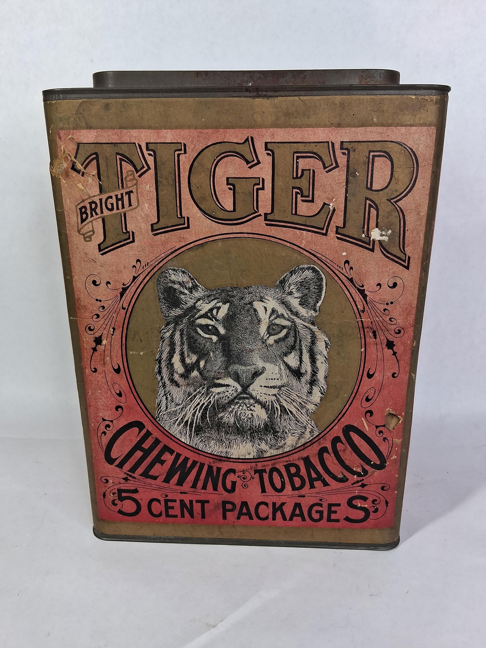 BrightTiger Chewing Tobacco P. Lorillard Co. Lidded Graphical Tin (1 of 5)