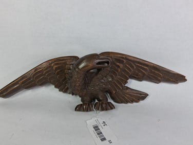 Hand Carved Ironwood Eagle Sculpture Wall Hanging Plaque