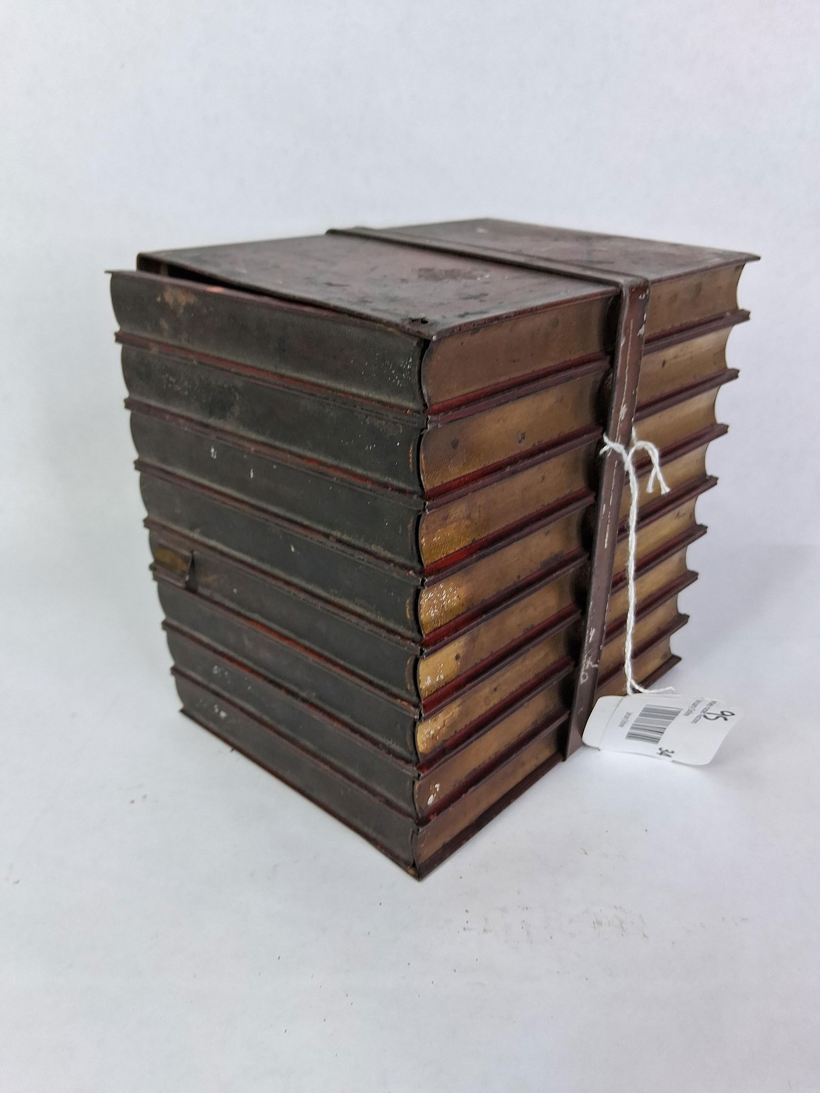 Early 1900 Huntley & Palmer Iconic Garter & Buckley Library Books Biscuit Tin (1 of 6)