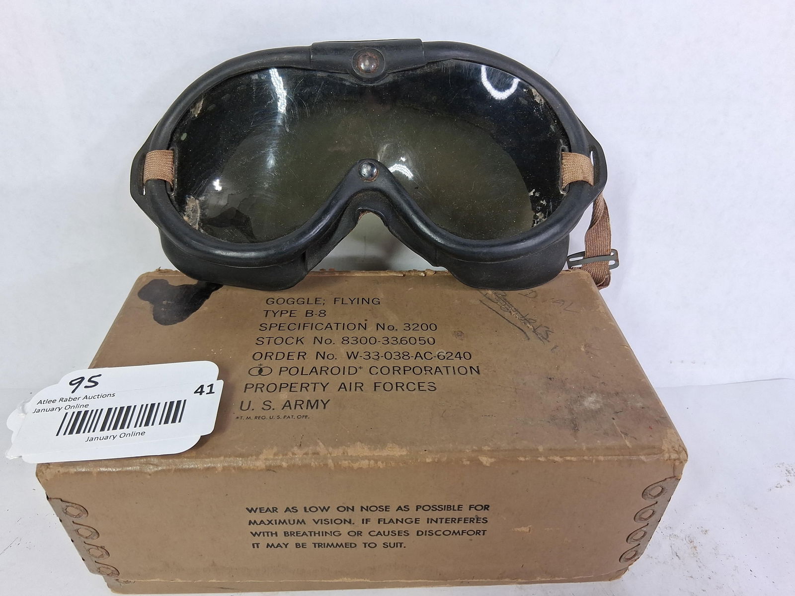 U.S. Army Air Force Flying Polaroid B-8 Goggles and Pocket Atlas of WWII (1 of 5)