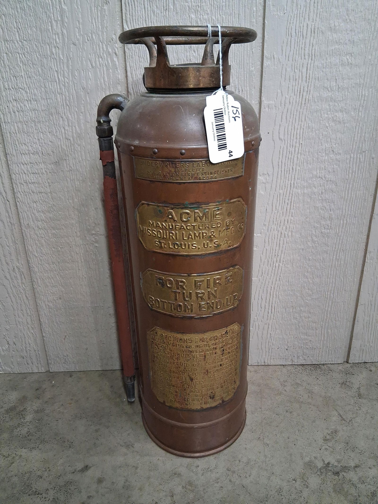 Acme Missouri Lamp & Mfg. CO Brass / Copper Fire Extinguisher (1 of 7)