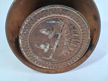 Primitive Wooden Wheat and Acorn Butter Mold