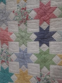 Hand Stitched Star Applique Quilt