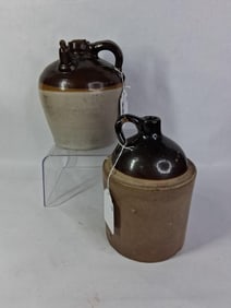 Stoneware Whiskey / Moonshine 2 Toned Crock Jugs