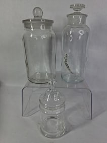Lidded Glass Apothecary Jars