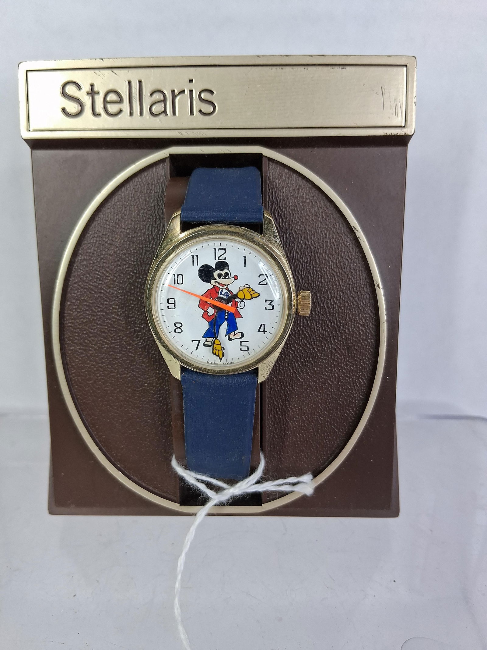 Stellaris Mickey Mouse Wristwatch: Arms are minute and hour hands. Approx 1970s. Great running condition. 