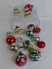 Lot of Various Early Shiny Brite Mercury Glass Bulb Ornaments