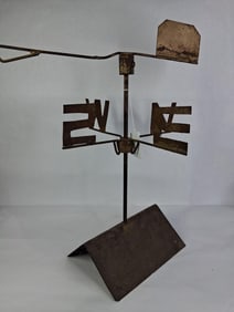 Hand Crafted Weathervane With Directional on Roof Mount Plate