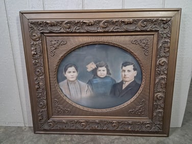 Family Chalk Drawing Ca 1900s