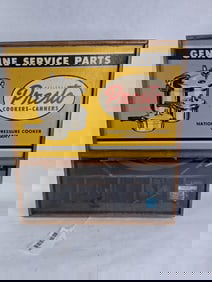 Mid Century Nat. Presto Cookers & Canners Genuine Service Parts Shop Hinged Lid Wall Display