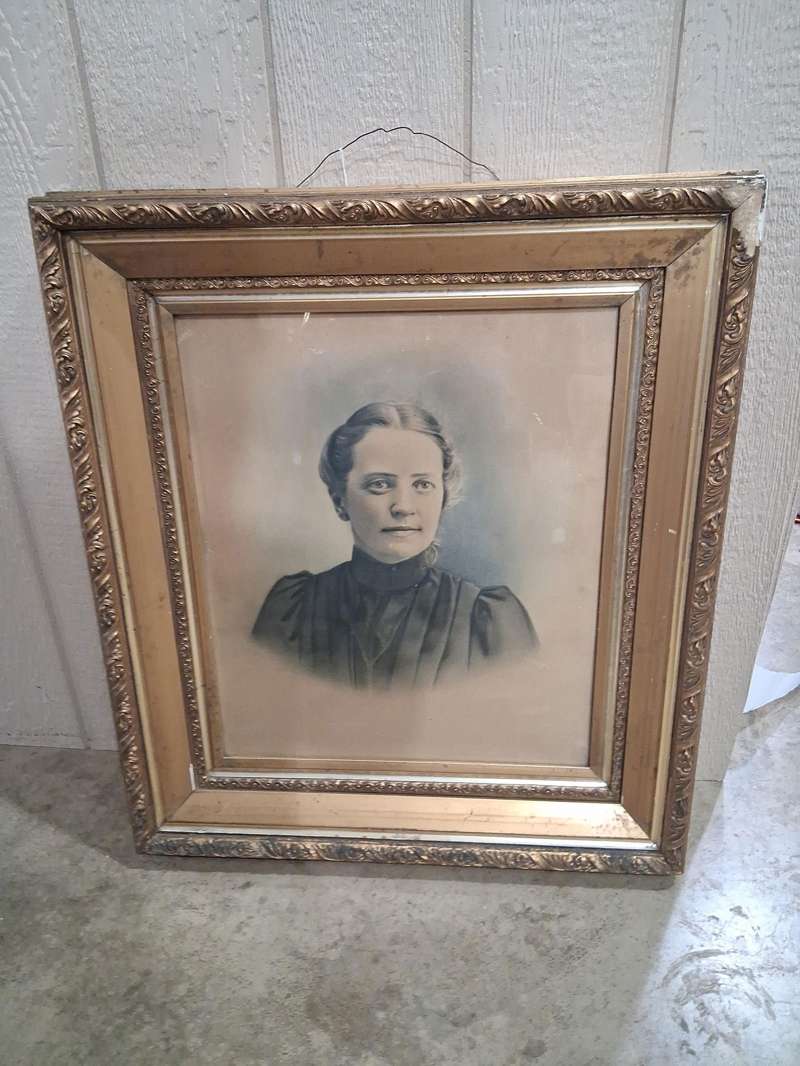 1900s Portrait of a Woman In Gold Tone Frame (1 of 7)